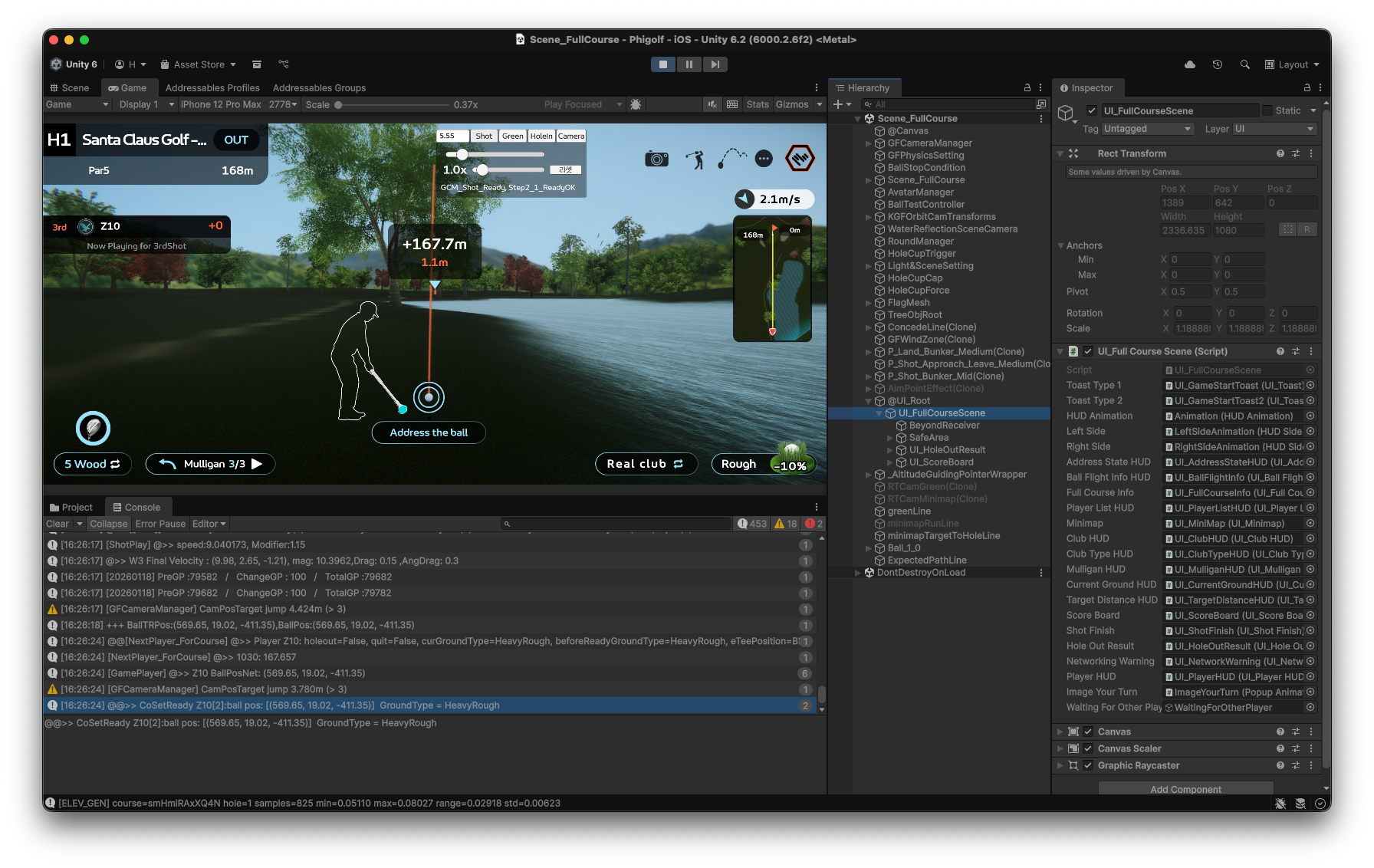 PhiGolf course-development and terrain visual